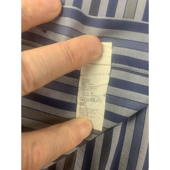 Paul & Shark Mens 100% Cotton Long Sleeve Button Down Shirt Size 44 Blue/Gray - Picture 7 of 10